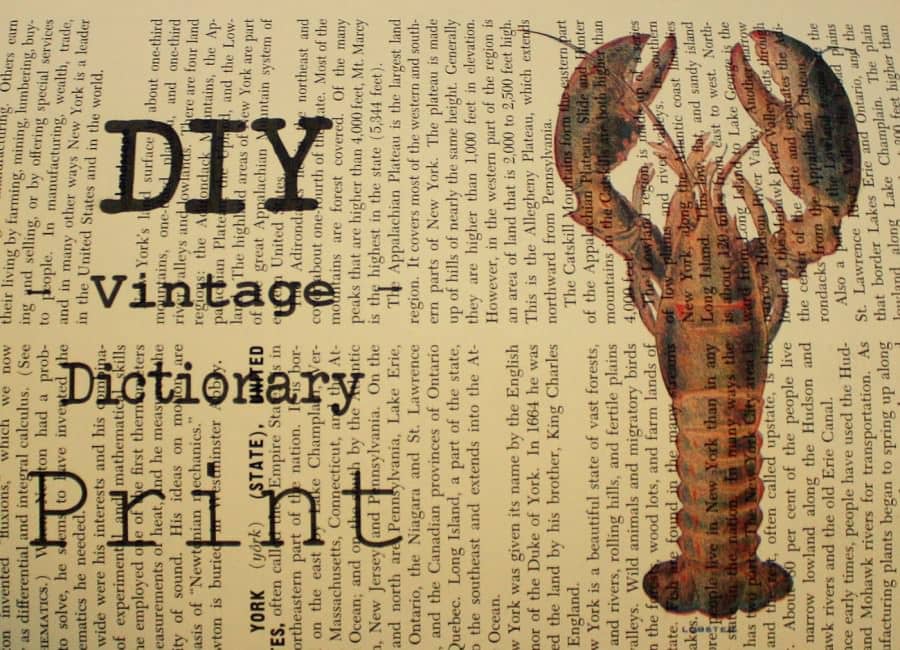 Easy DIY Vintage Dictionary & Encyclodepia Prints