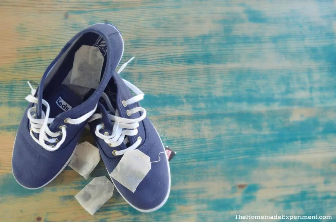 homemade shoe deodorizer with tea bags