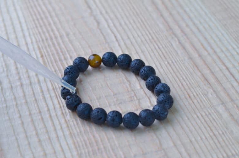 Apply essential oils to the diffuser bracelet